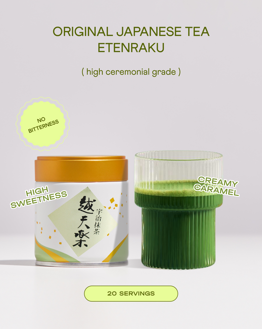 Etenraku high-grade Japanese matcha – creamy aroma and deep umami, ceremonial tea from Uji, Kyoto for sale in UAE
