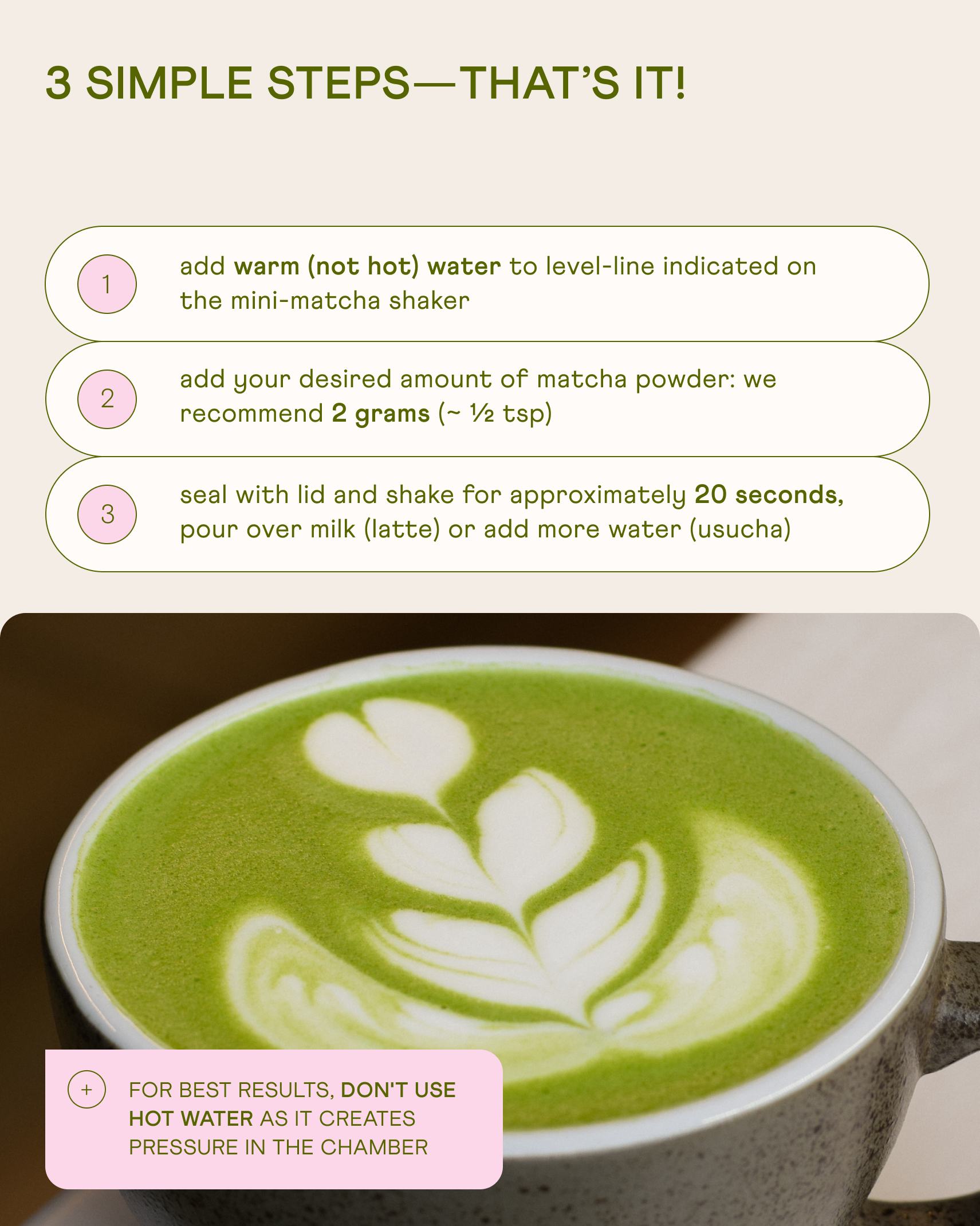 How to prepare matcha latte using matcha shaker