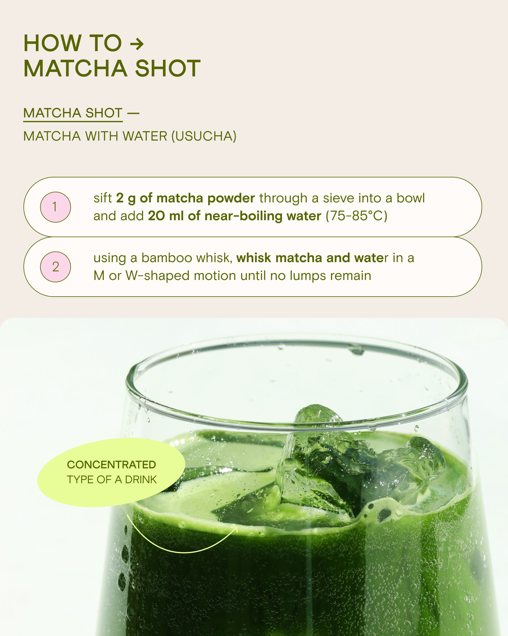 How to prepare matcha shot (usucha)